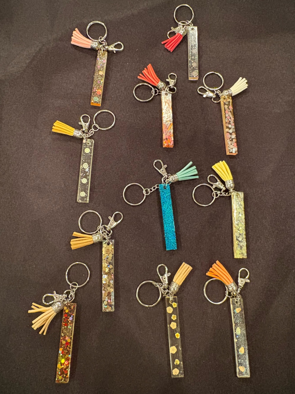 I Glitter Tassel‎ Keychains - Assorted Colors